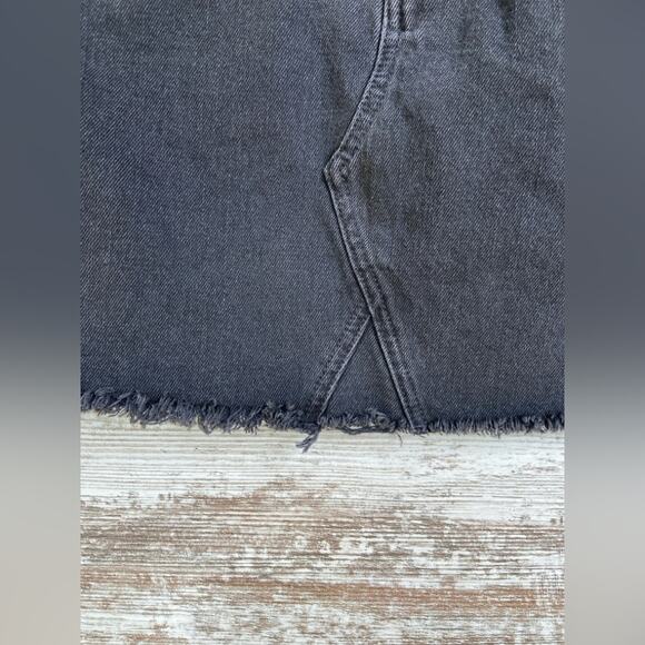 Madewell Rigid Denim A-Line Mini Skirt in Lunar Wash: Button-Front Edition sz 26 - Picture 7 of 12